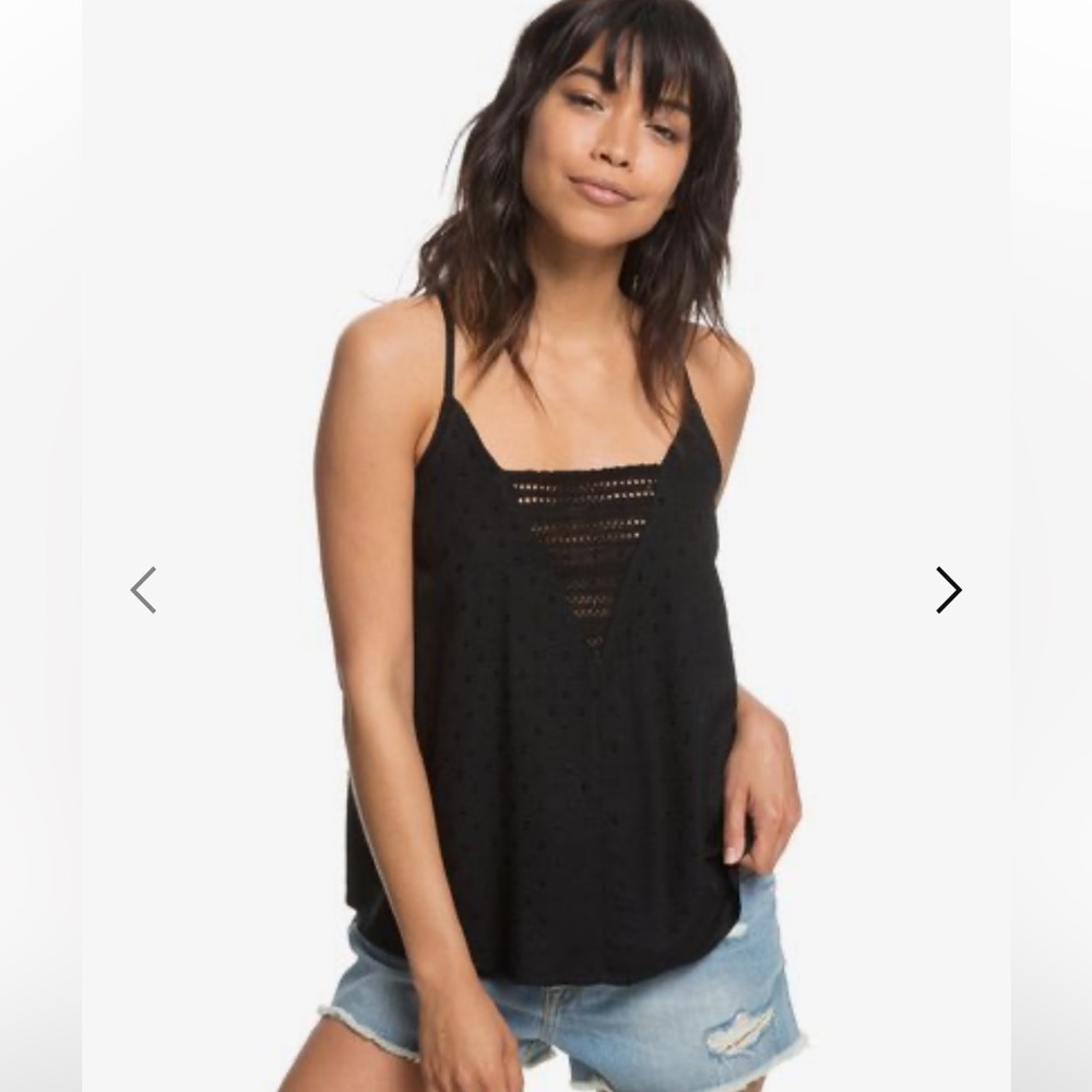 Roxy Color Spaces Strappy Top • Size 6 • Color Black •NWOT